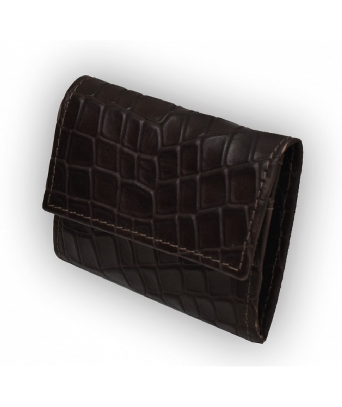 PORTE-MONNAIE MARRON CROCO