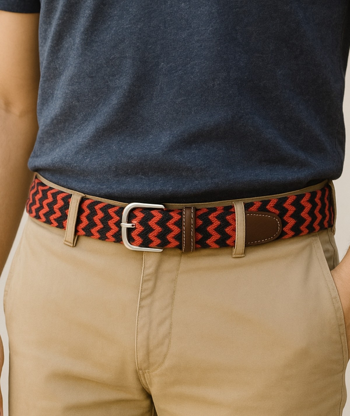 Ceinture Tressée rouge