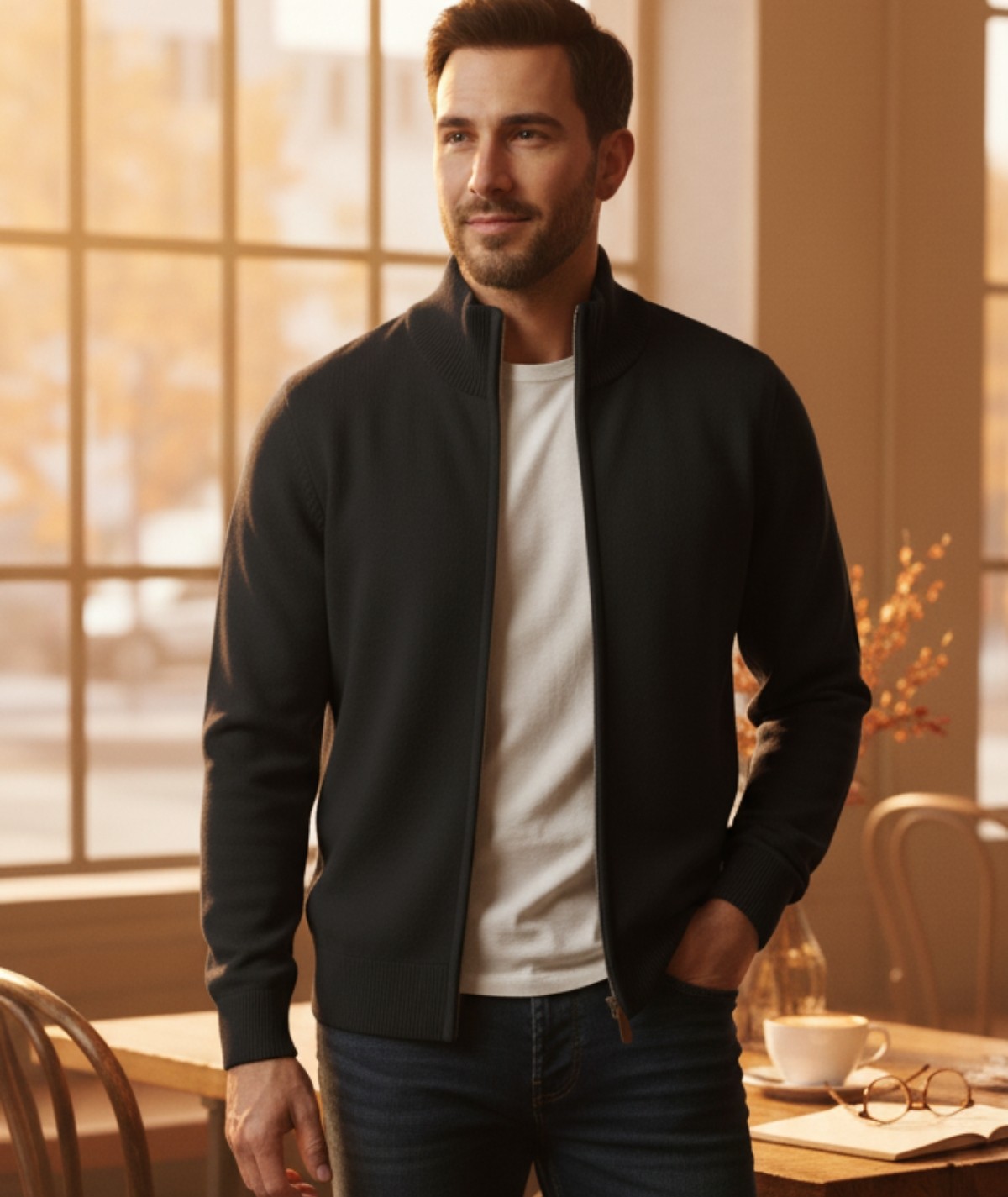 Gilet col cheminée