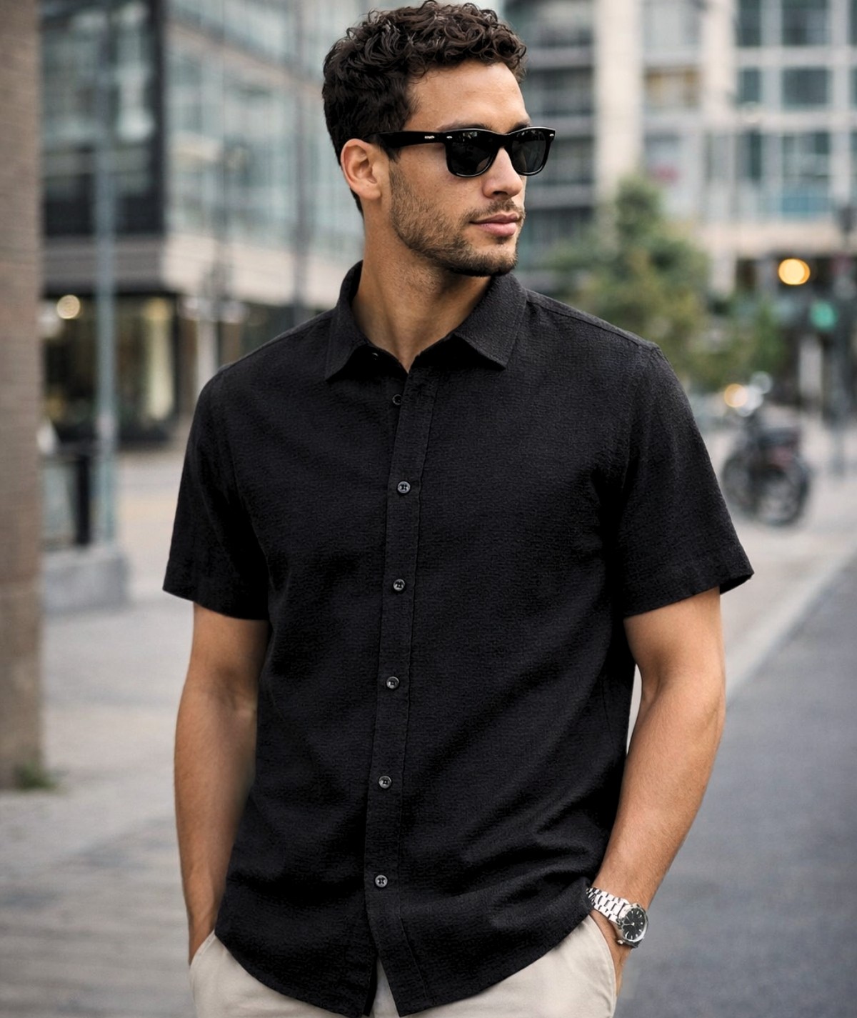 CHEMISE UNIE NOIR DM