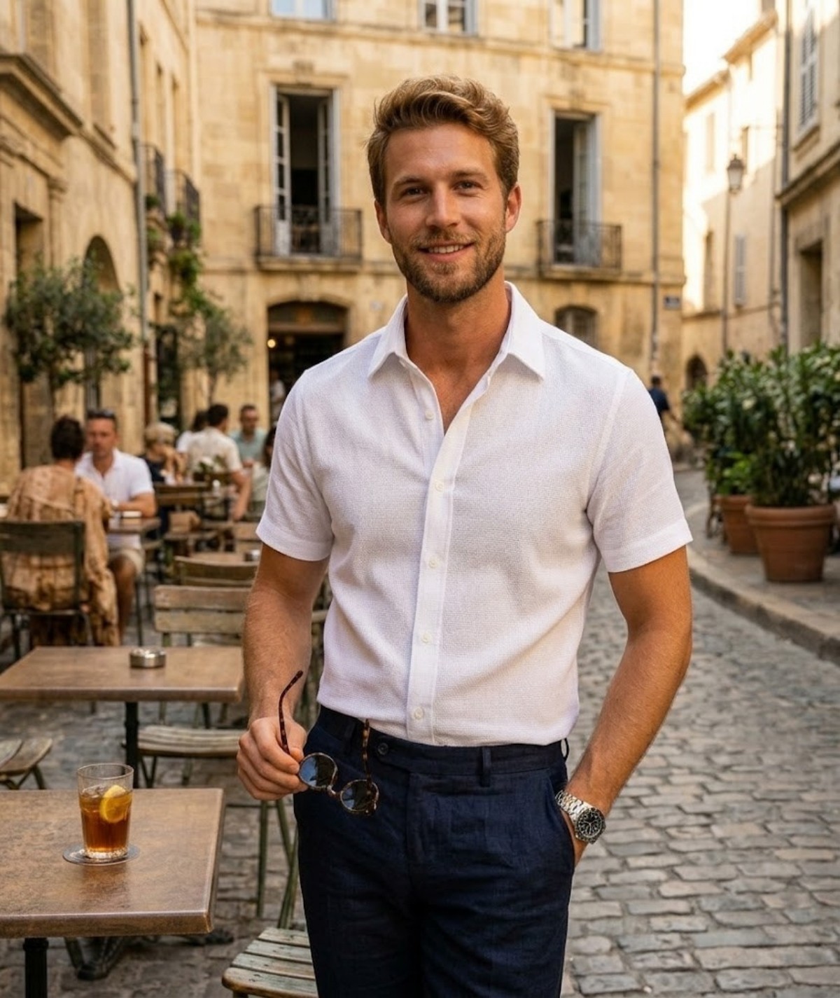 CHEMISE UNIE BLANCHE DM