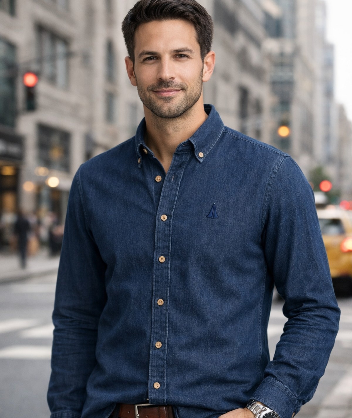 CHEMISE JEANS COL BOUTONNE