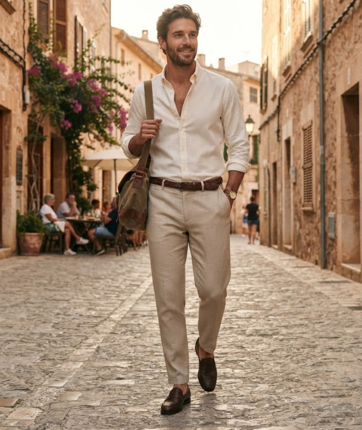 Pantalon Lin Beige