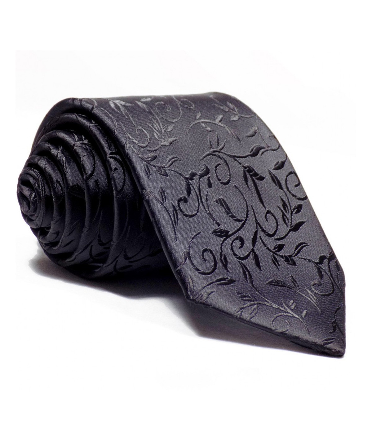 Cravate noire à motif Floral