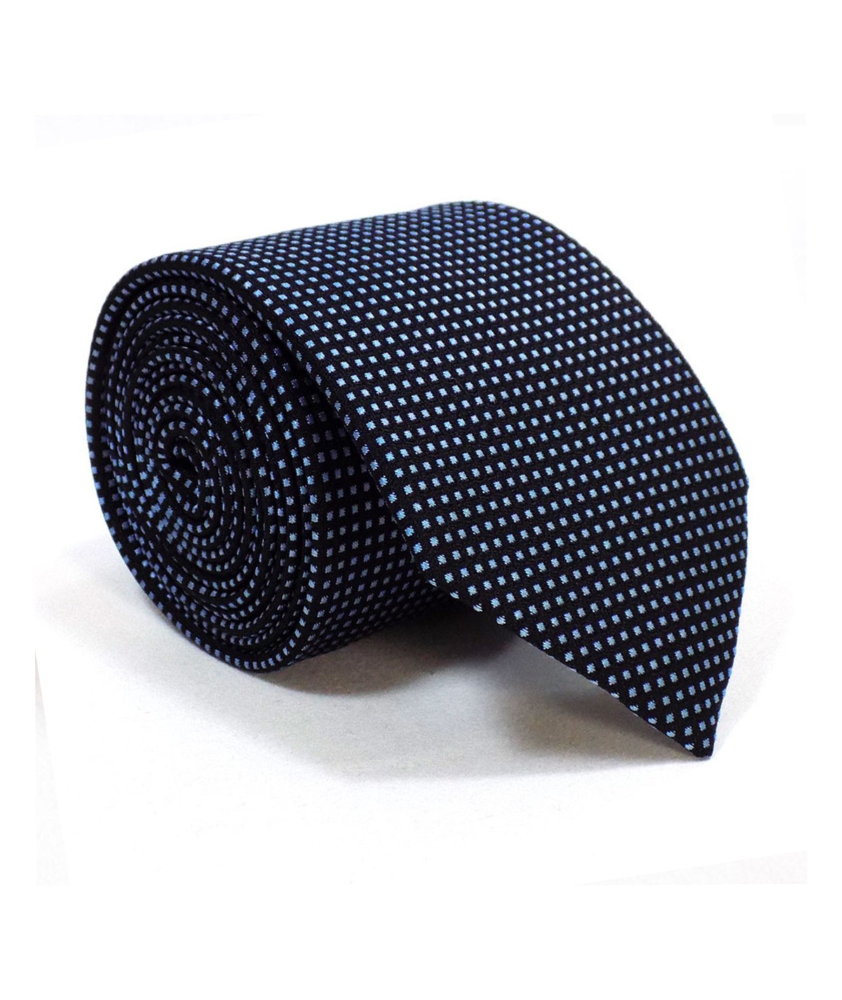 Cravate Noire à pois bleu